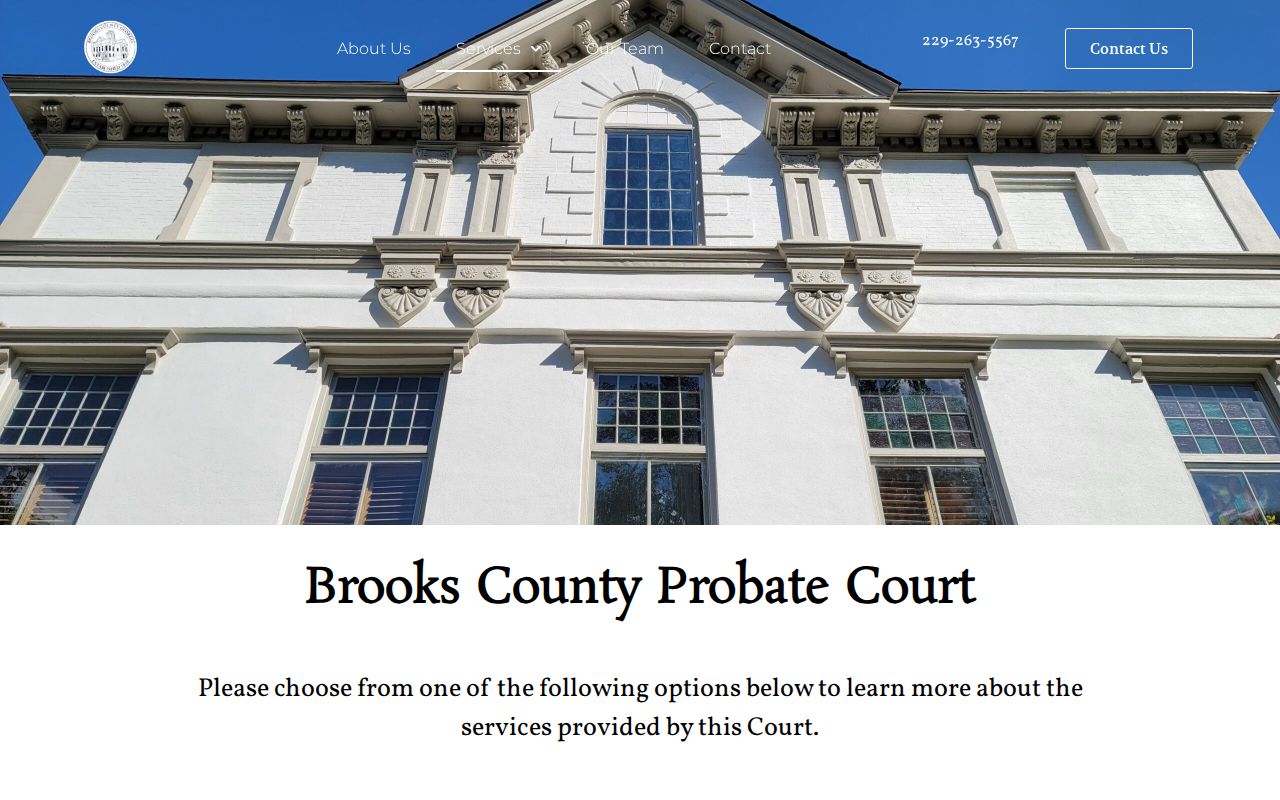 Brooks County case search Probate Court services route