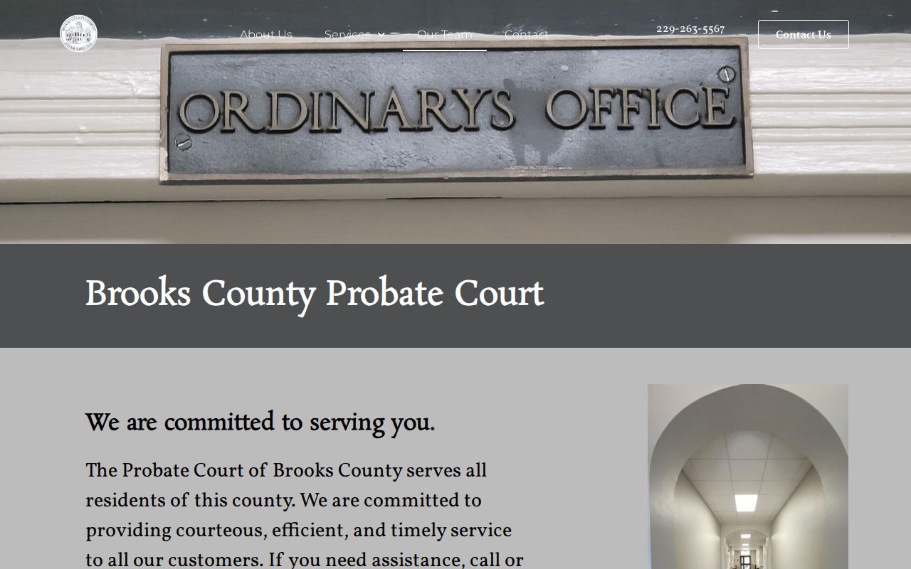 Brooks County court records Probate Court officials page